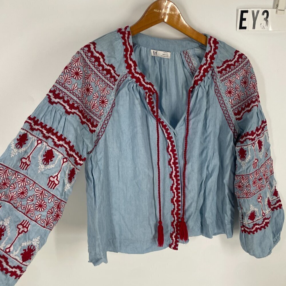 Zara embroidered peasant blouse XS - Picture 4 of 12